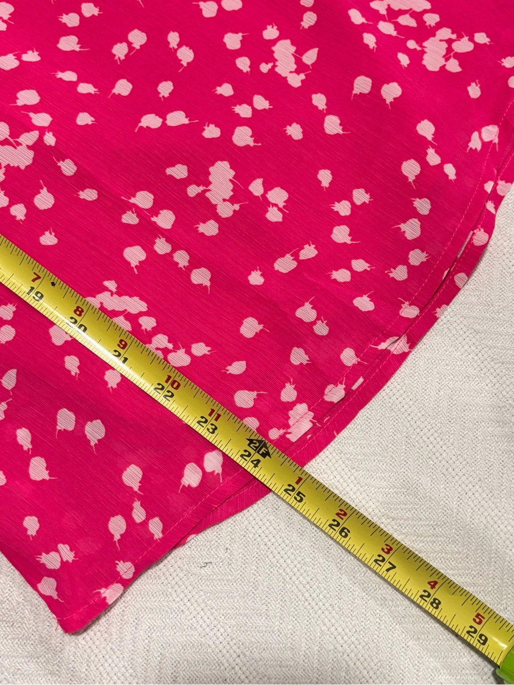 Flutter-Sleeve Smocked-Neck Blouse in Hot Pink - Picture 5 of 7